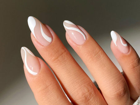 White Swirl Nail Design