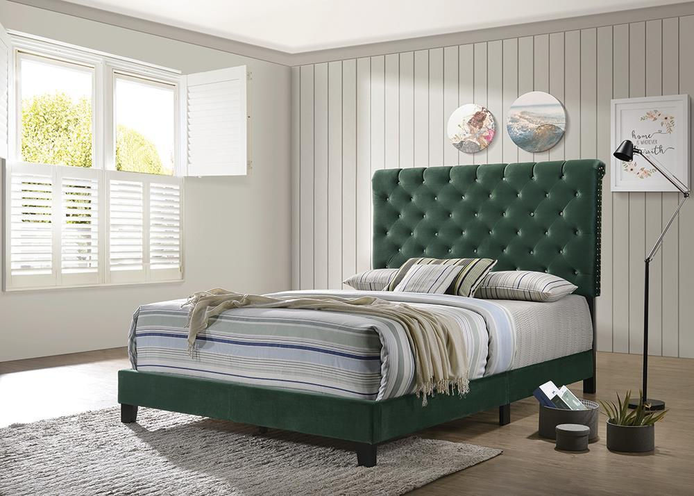 Green Velvet Warner Bed