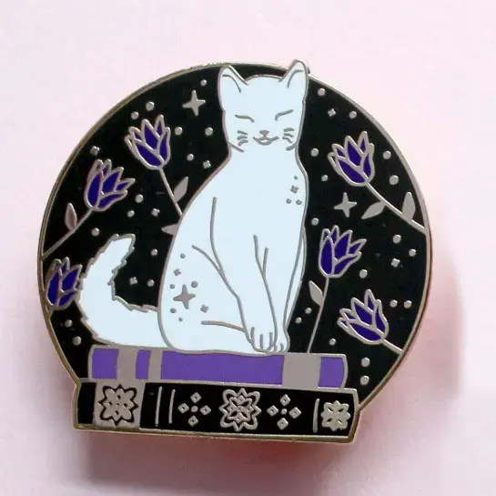 Book Cat Enamel Pin