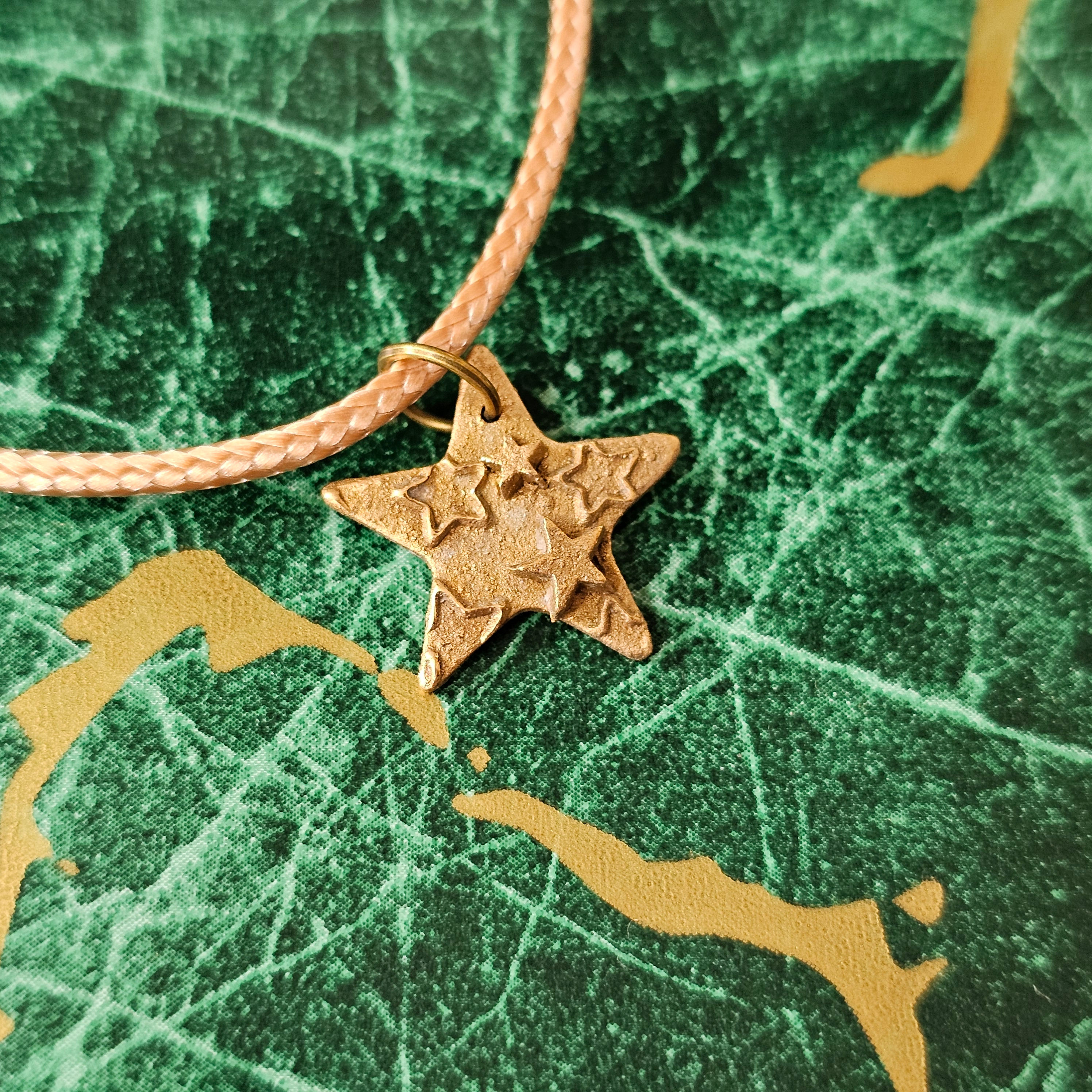 Bronze Clay Star Necklace