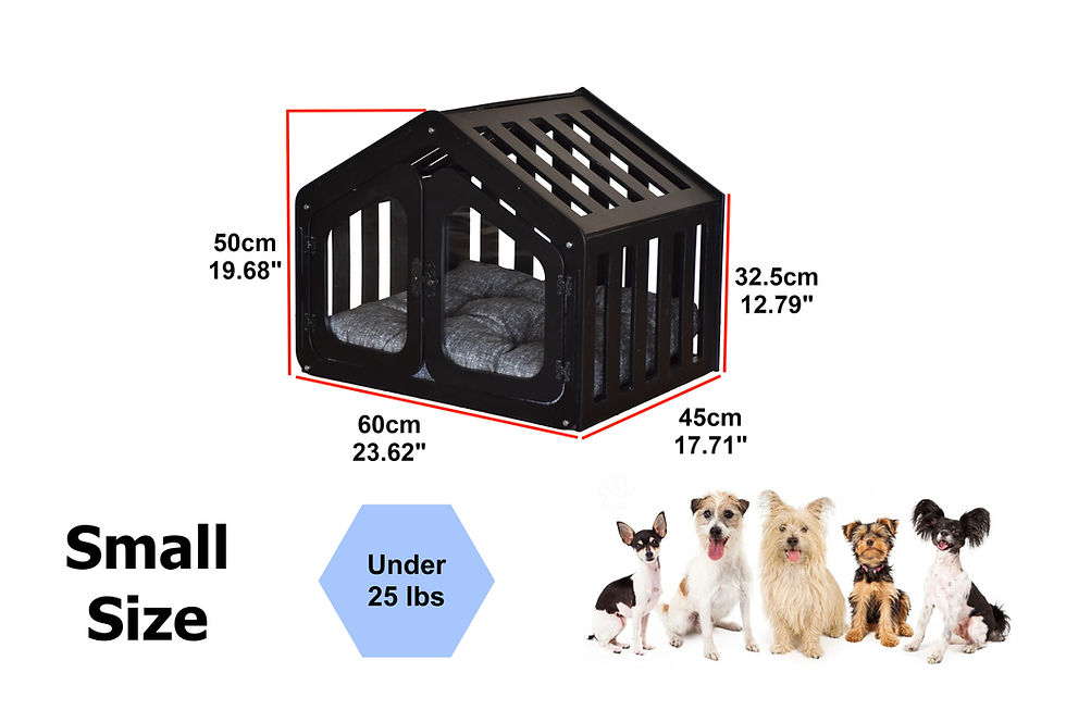 Thumbnail: Togo-Modern Wooden Dog House, Indoor Cushioned Pet Crate with Slatted Design