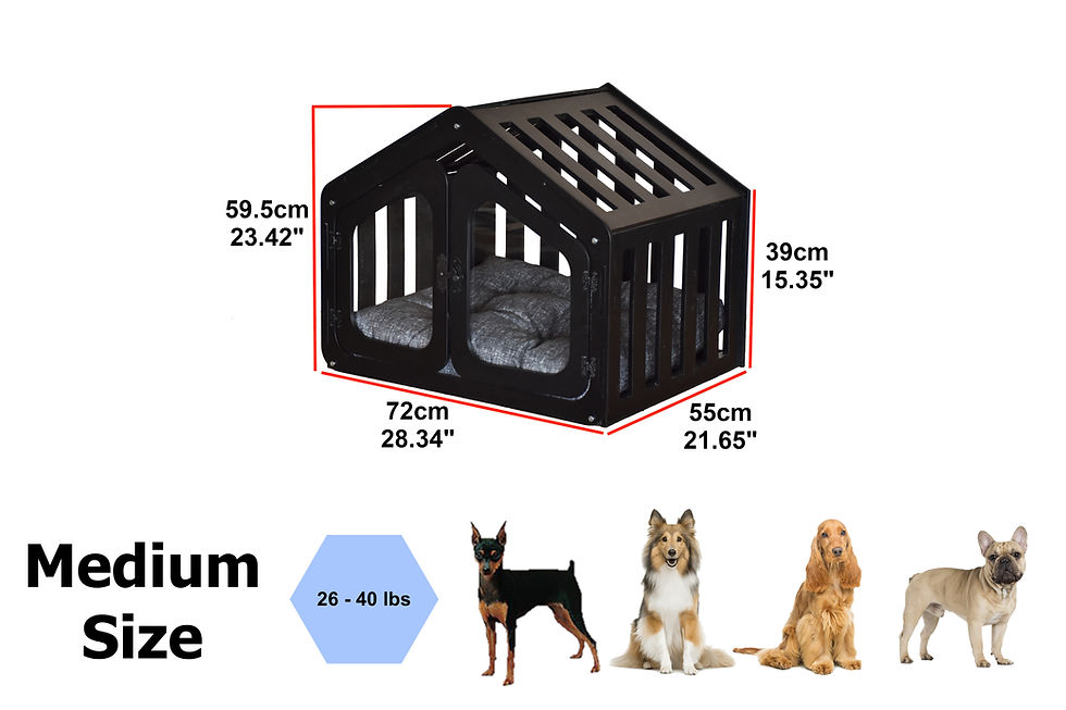 Thumbnail: Togo-Modern Wooden Dog House, Indoor Cushioned Pet Crate with Slatted Design