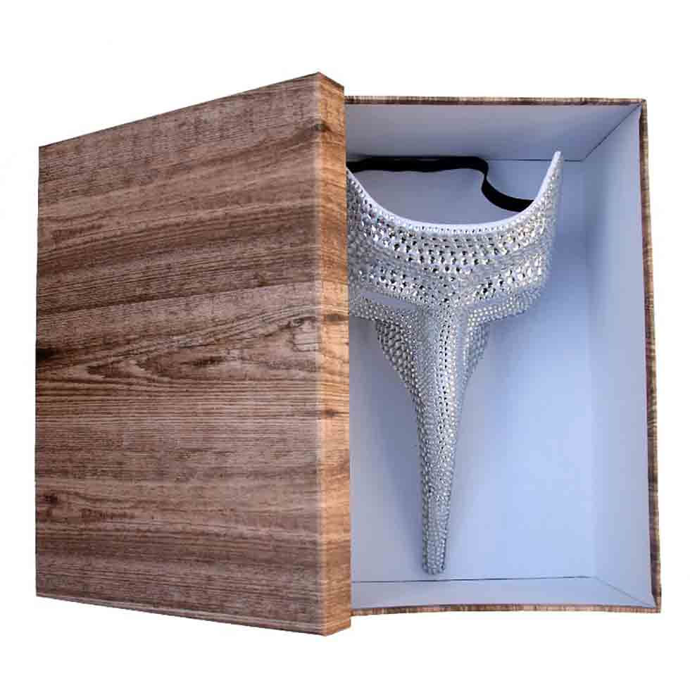 Maschera a Becco Medico della Peste Bianca con Strass in scatola regalo, maschere originali Halloween