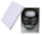 Maschera teschio Halloween in scatola regalo bianca