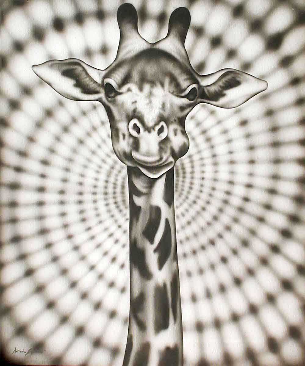 Quadro giraffa optical, quadro per soggiorno, quadri moderni su tela, quadri dipinti a mano