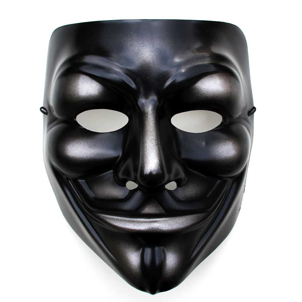 Maschera Anonymous V per Vendetta nera e argento, Maschere Eleganti Carnevale ArtAndFashion by Sportelli