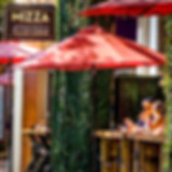 Outdoor dining at Mizza