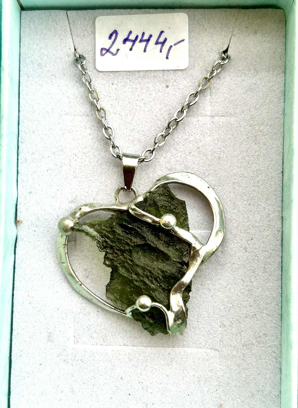 Thumbnail: Moldavite heart pendant necklace