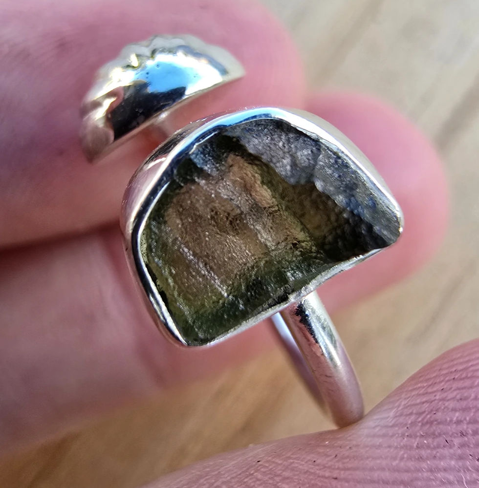 Adjustable Moldavite Ring
