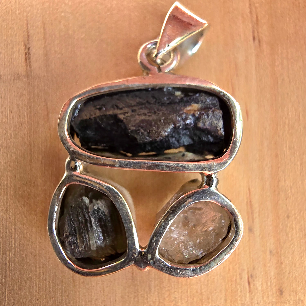 Thumbnail: Tourmaline, Moldavite & Herkimer Diamond Pendant