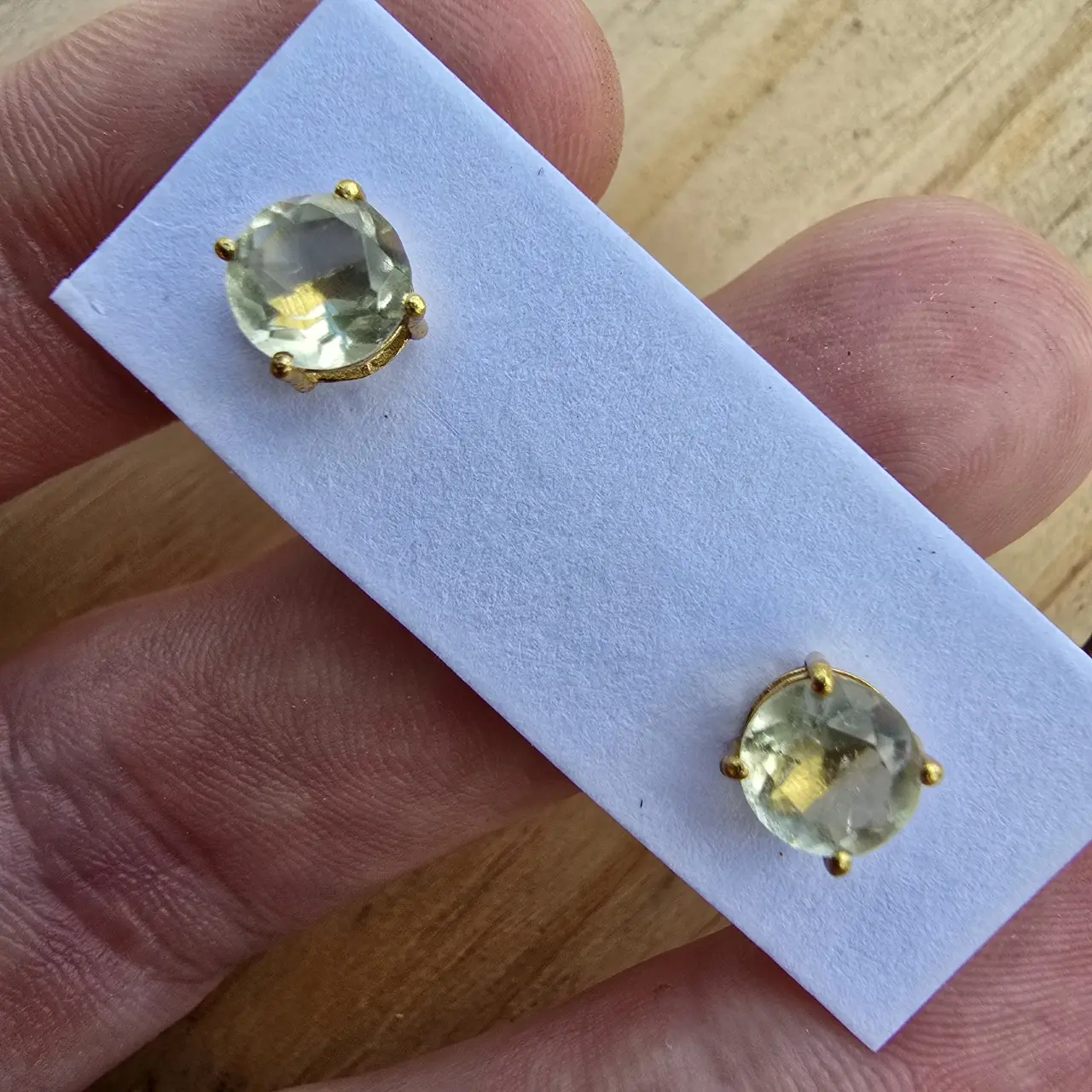Libyan Desert Glass Round Stud Earrings