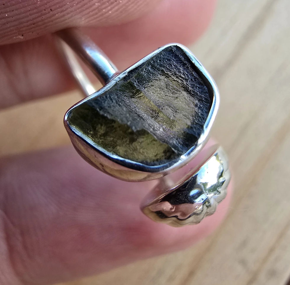 Adjustable Moldavite Ring