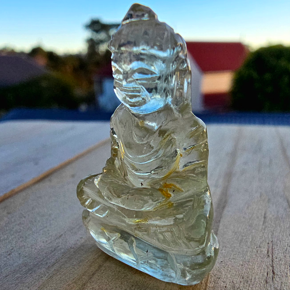 Thumbnail: Libyan Desert Glass Buddha Carving 30.5ct