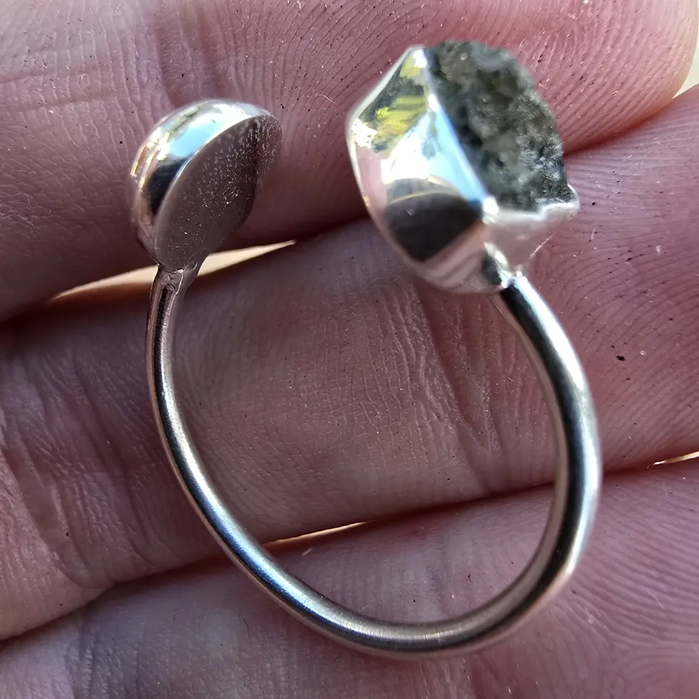Thumbnail: Adjustable Moldavite Ring
