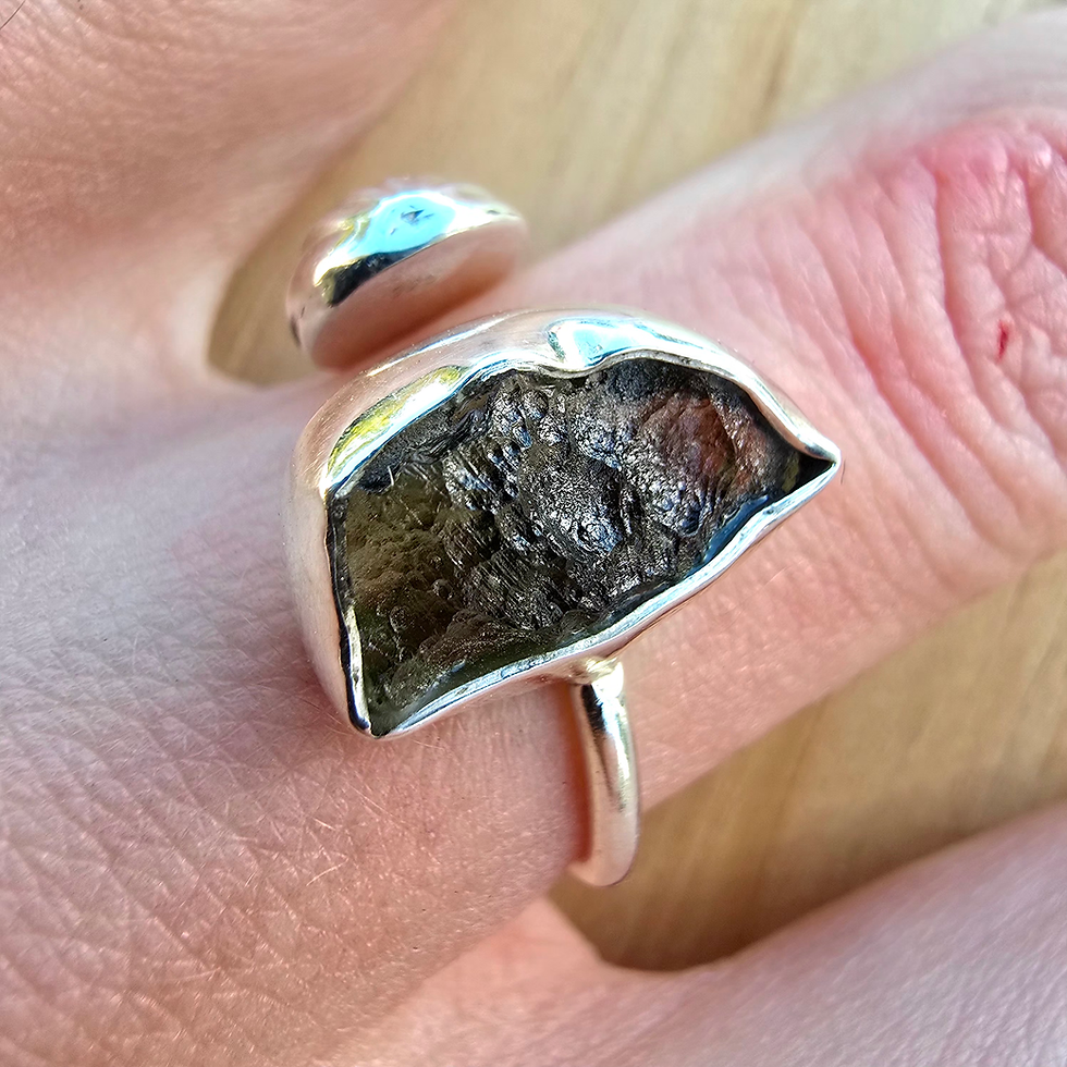 Thumbnail: Adjustable Moldavite Ring