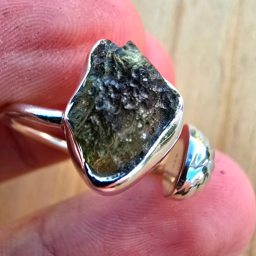 Thumbnail: Adjustable Moldavite Ring