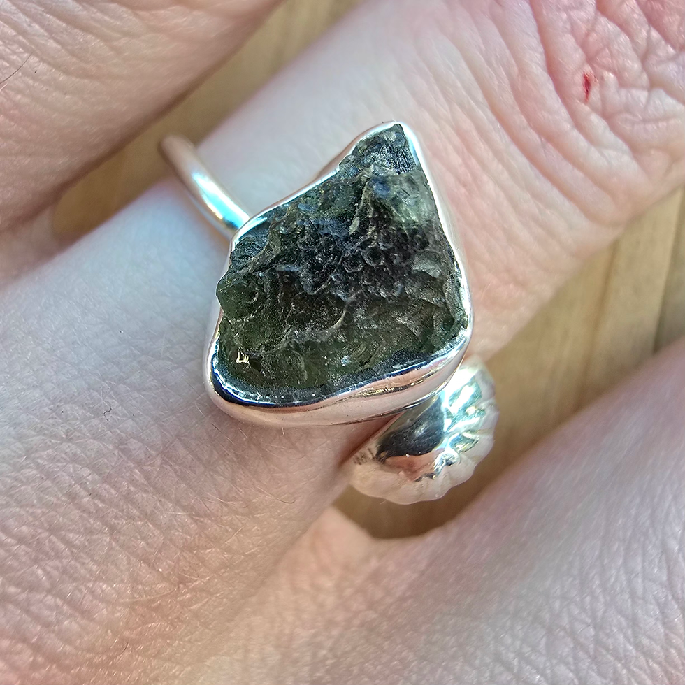 Thumbnail: Adjustable Moldavite Ring