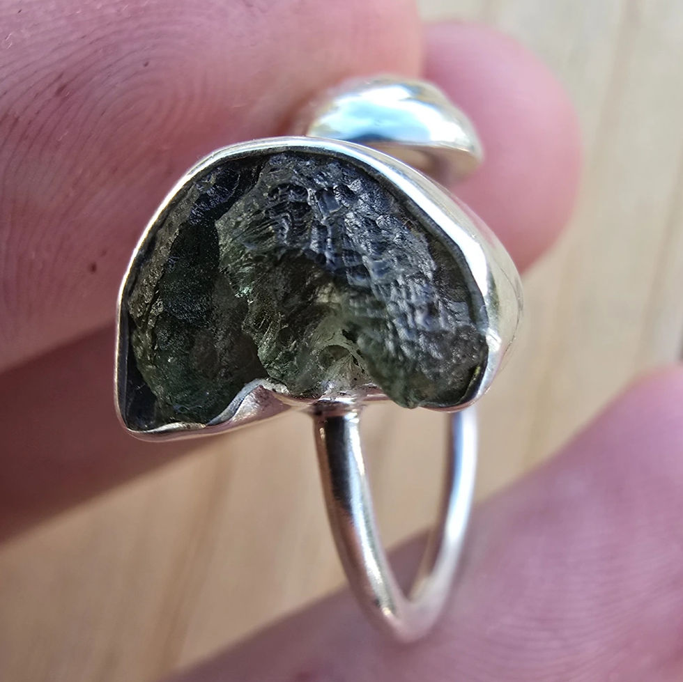 Adjustable Moldavite Ring