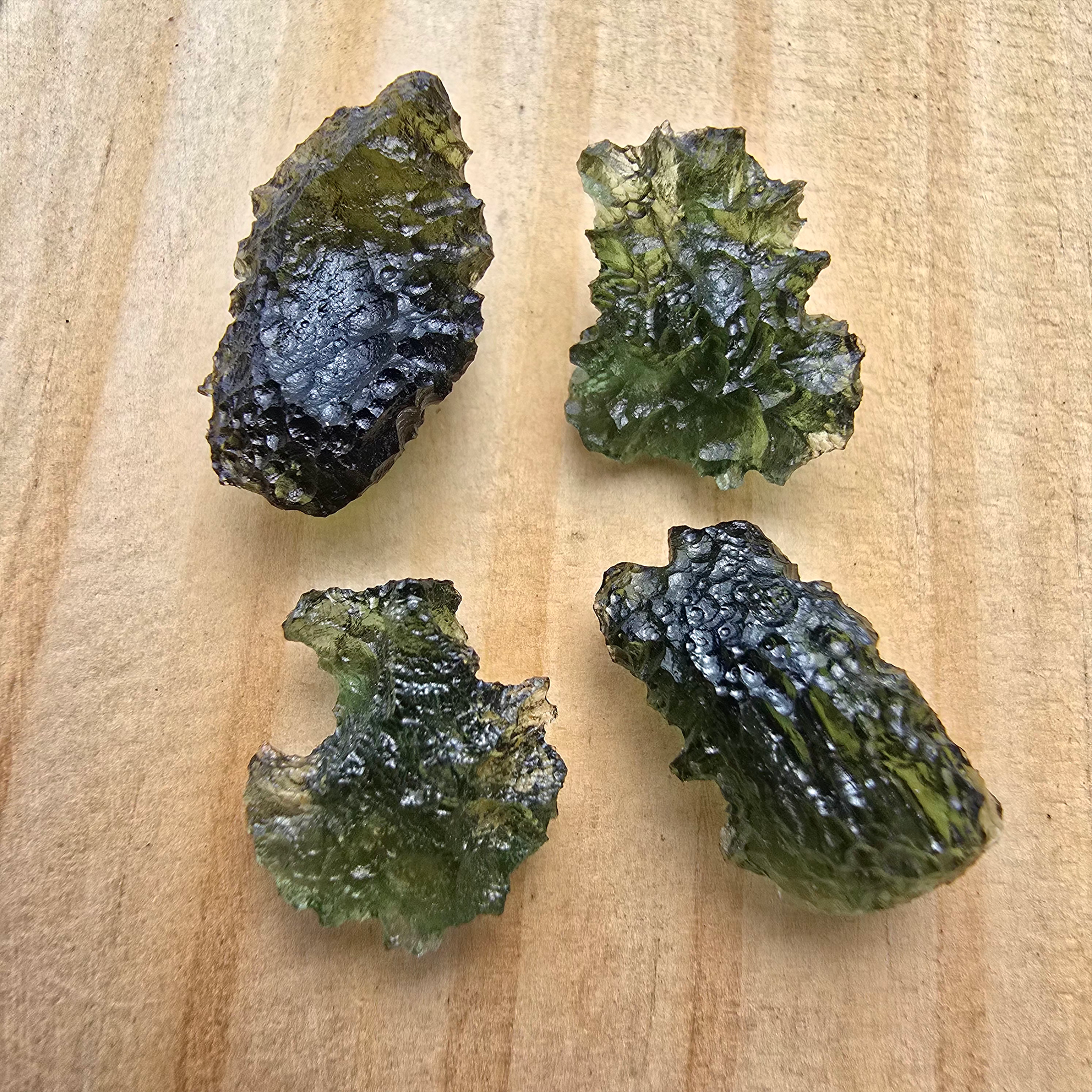 Four pieces of Moldavite bundle