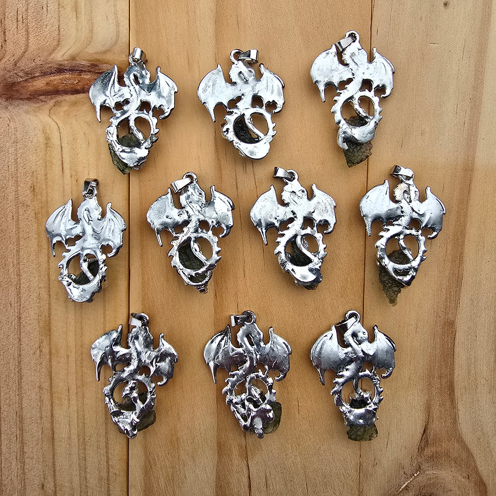 Moldavite Dragon Pendants