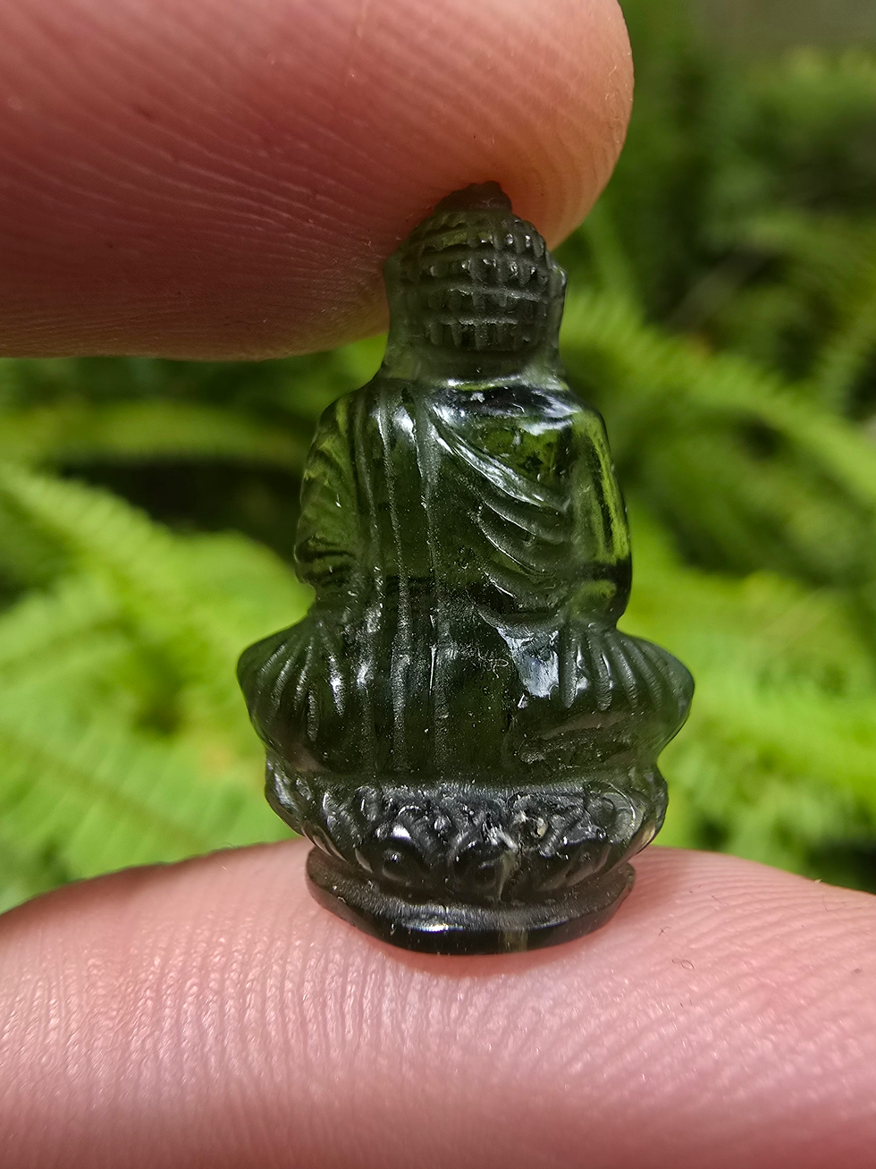 Thumbnail: Moldavite Buddha Carving