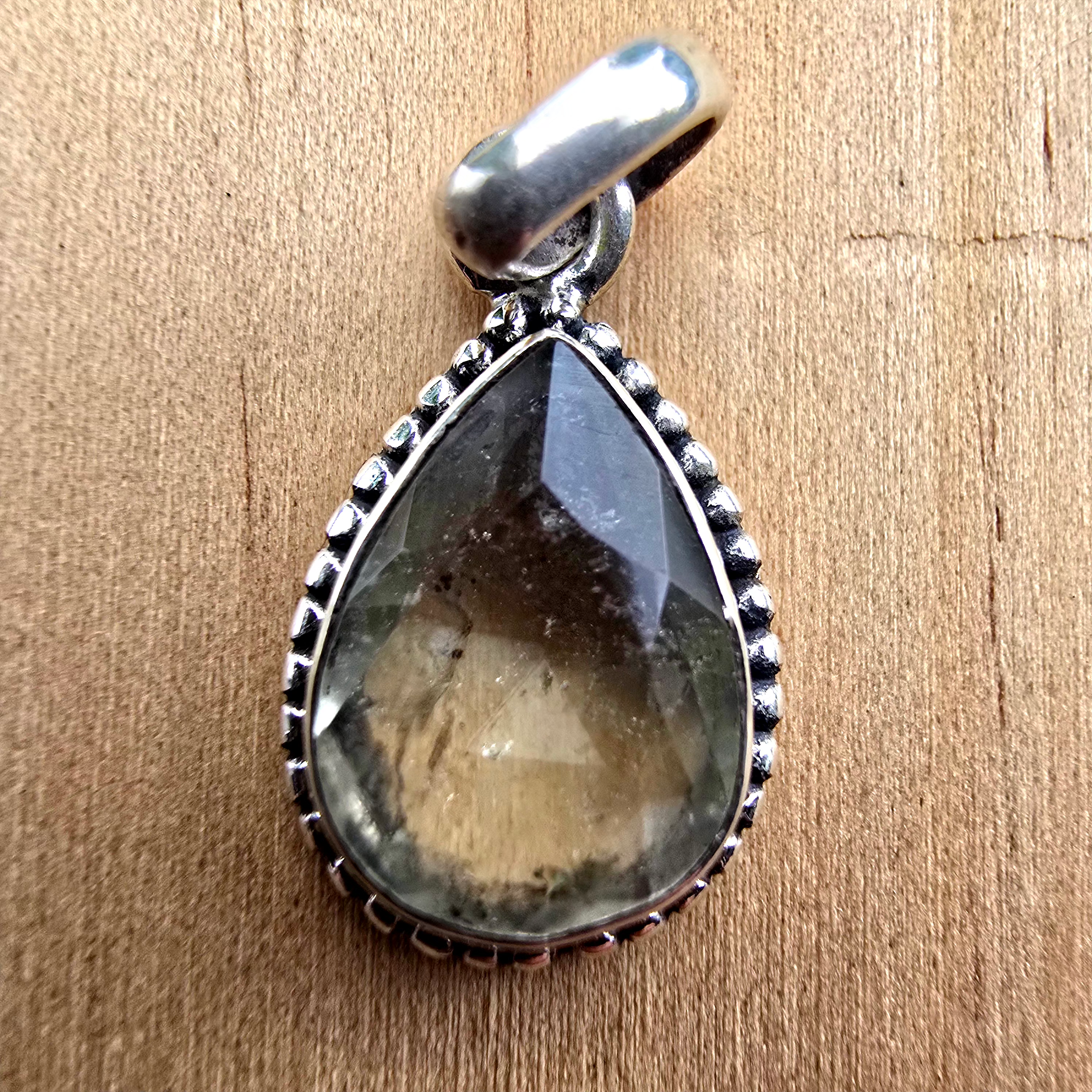 Faceted Libyan Desert Glass Pendant