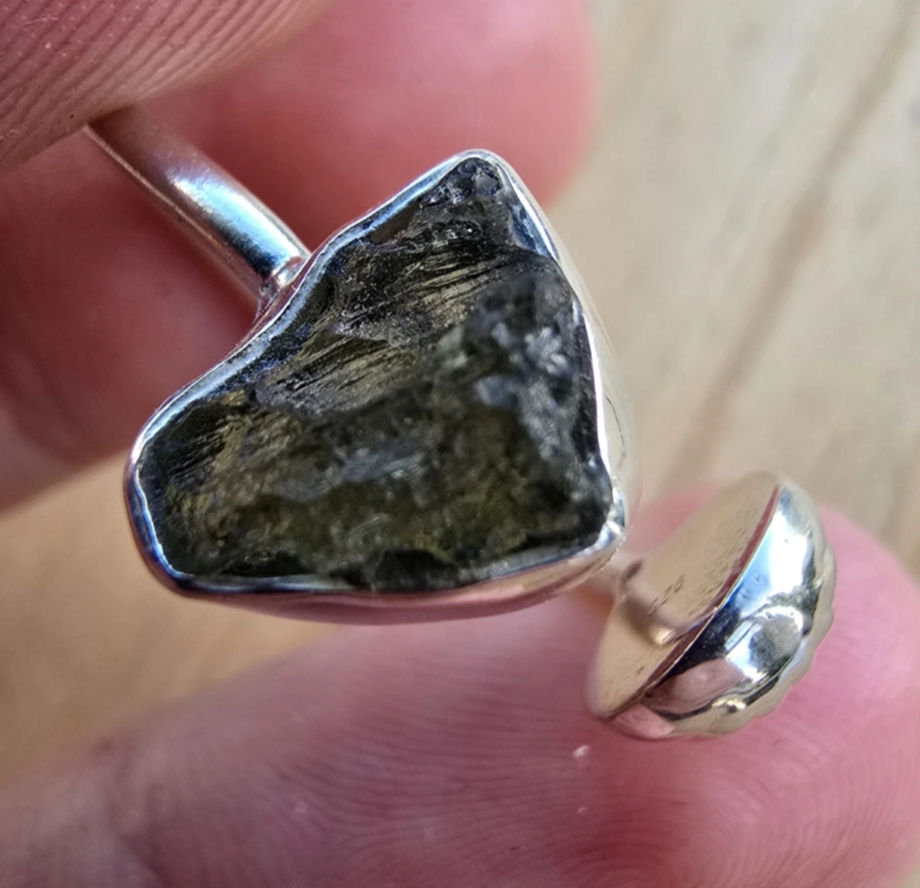 Adjustable Moldavite Ring