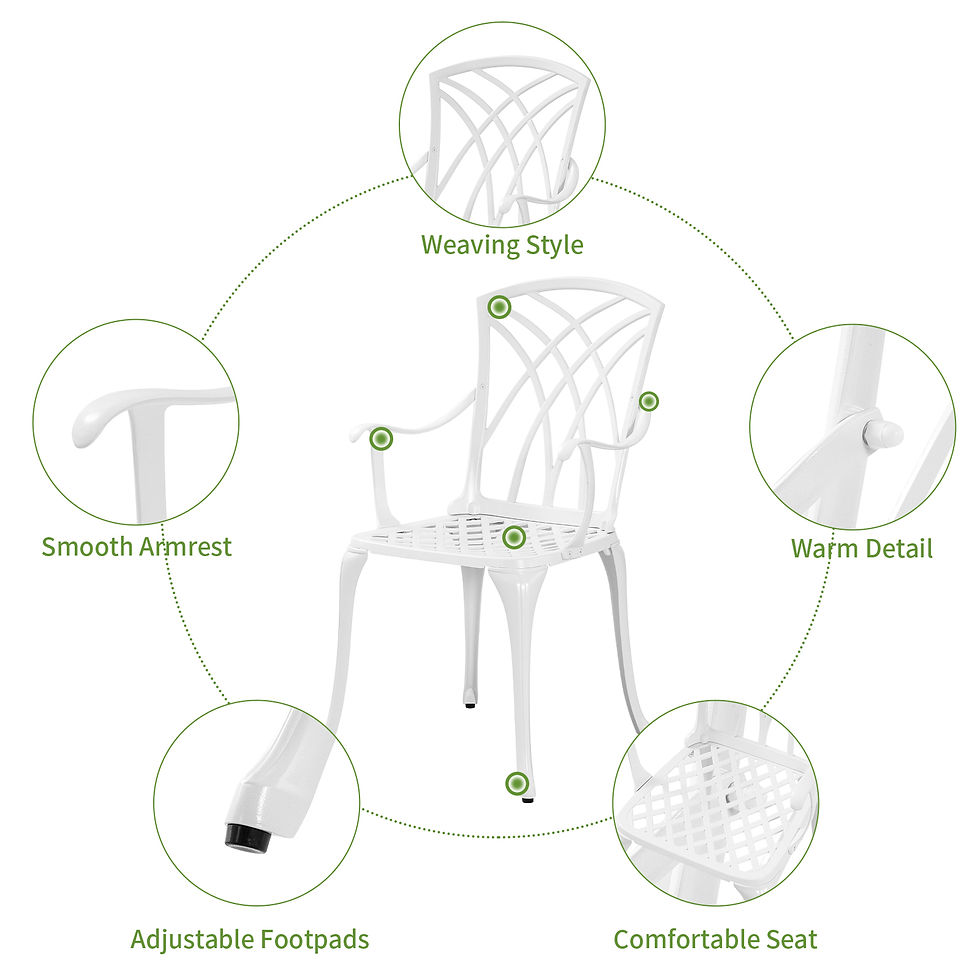 Miniaturbild: White Bistro Table and Chairs Set of 2