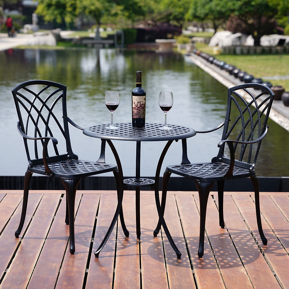 Thumbnail: 3-Piece Patio Bistro SetW/Umbrella hole, 2 Chairs