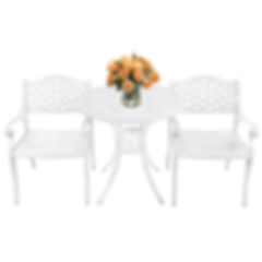 Cast Aluminum Outdoor Table and Bistro Chairs for Garden