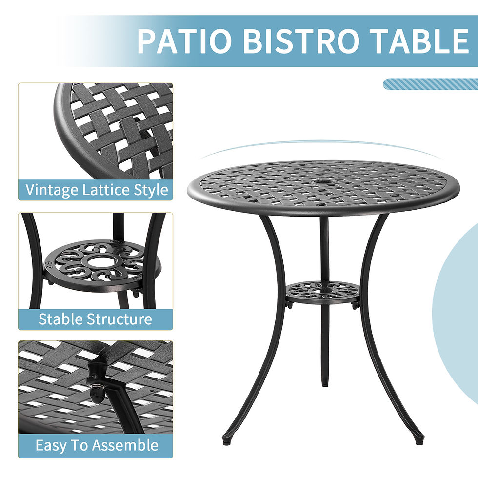 Miniature : 3 Piece Outdoor Cast Aluminum Furniture
