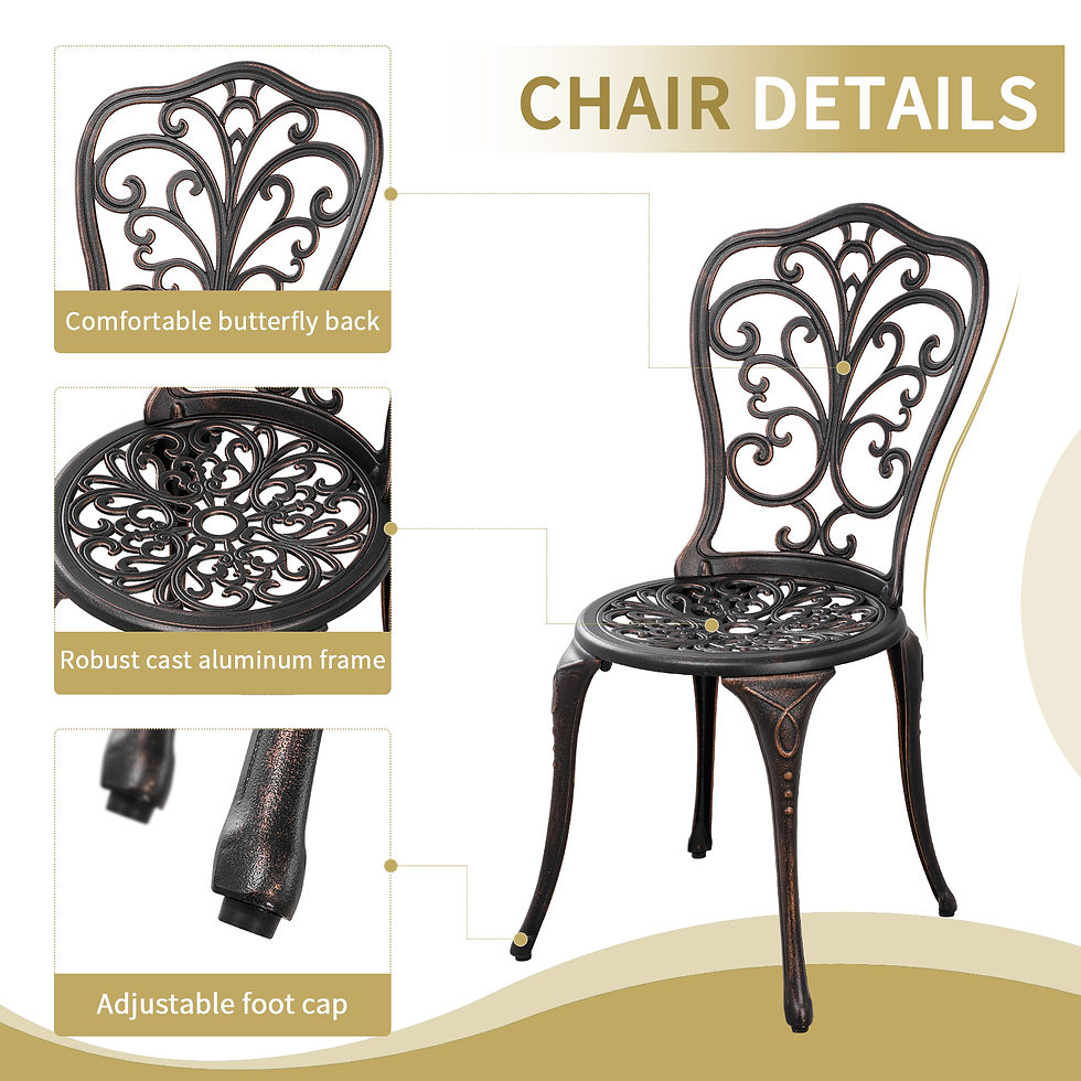 Miniatura: 3 Pieces Bistro Table and Chiars Bronze