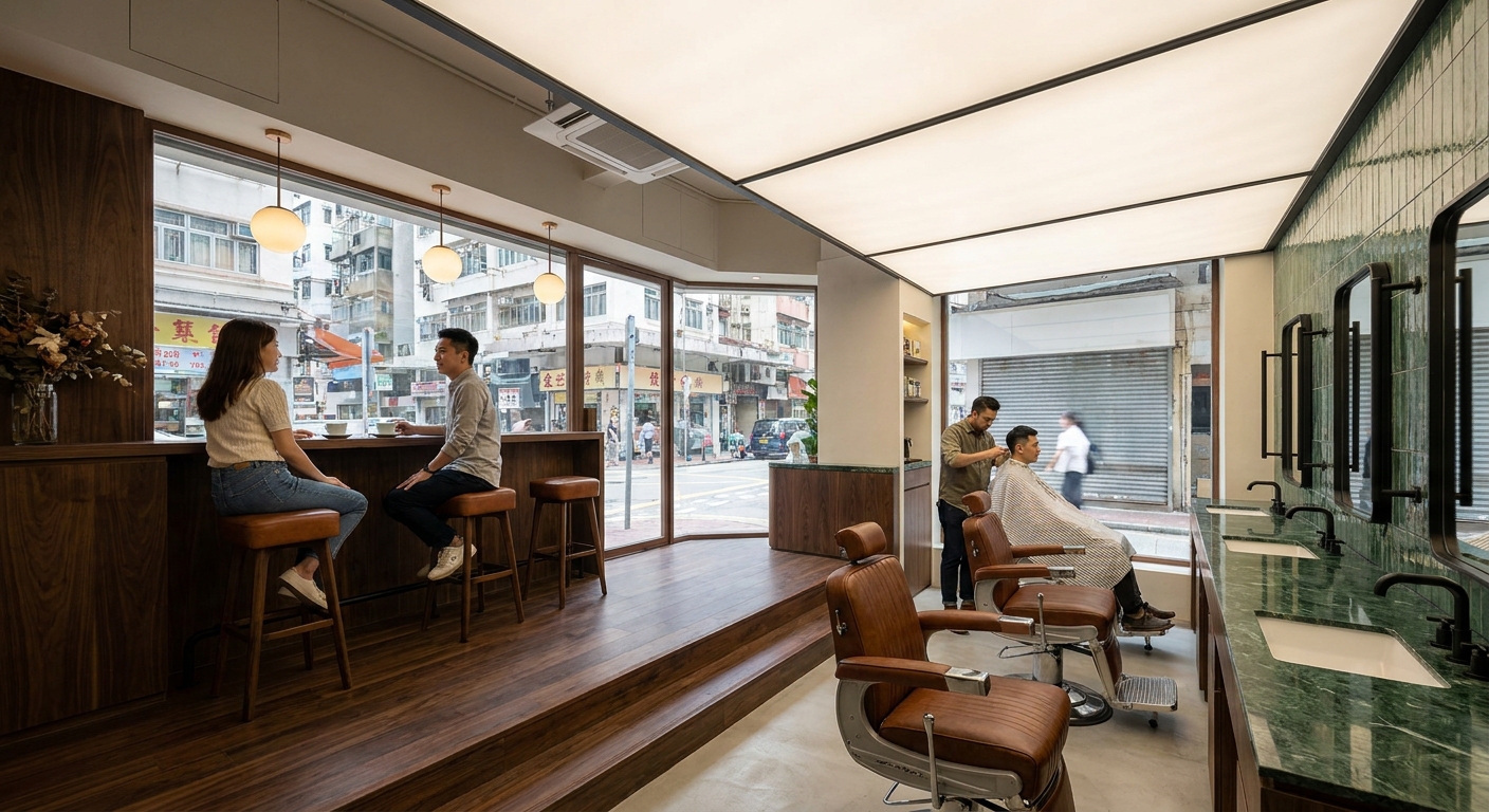 Maniac Barbier & Café, Montreal: Where Coffee Meets Grooming with Flair — CLAY Interior Design