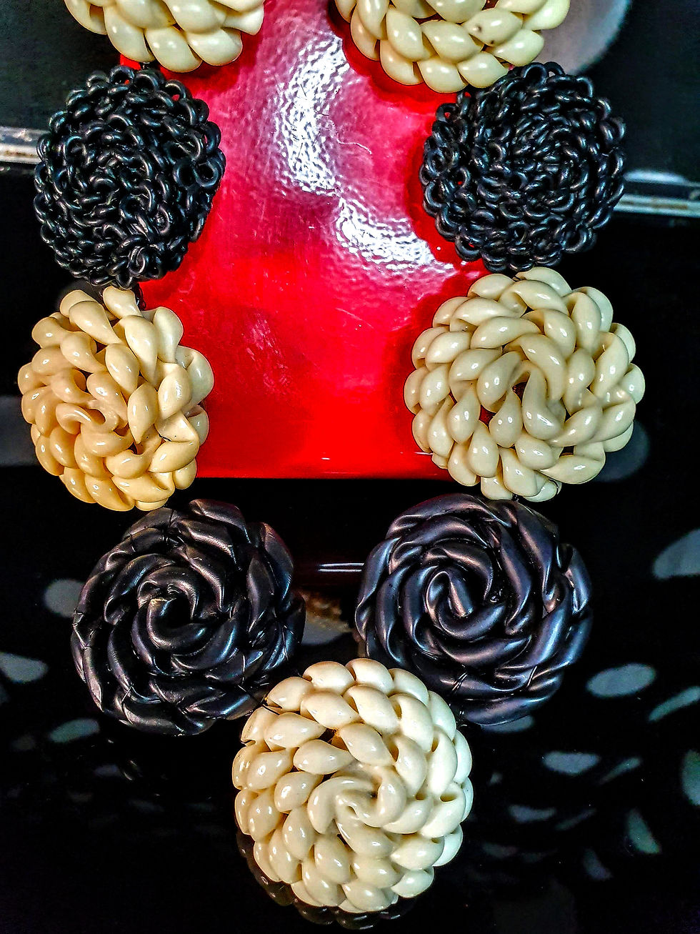 Thumbnail: Stunning Extruded Celluloid Vintage Button Necklace