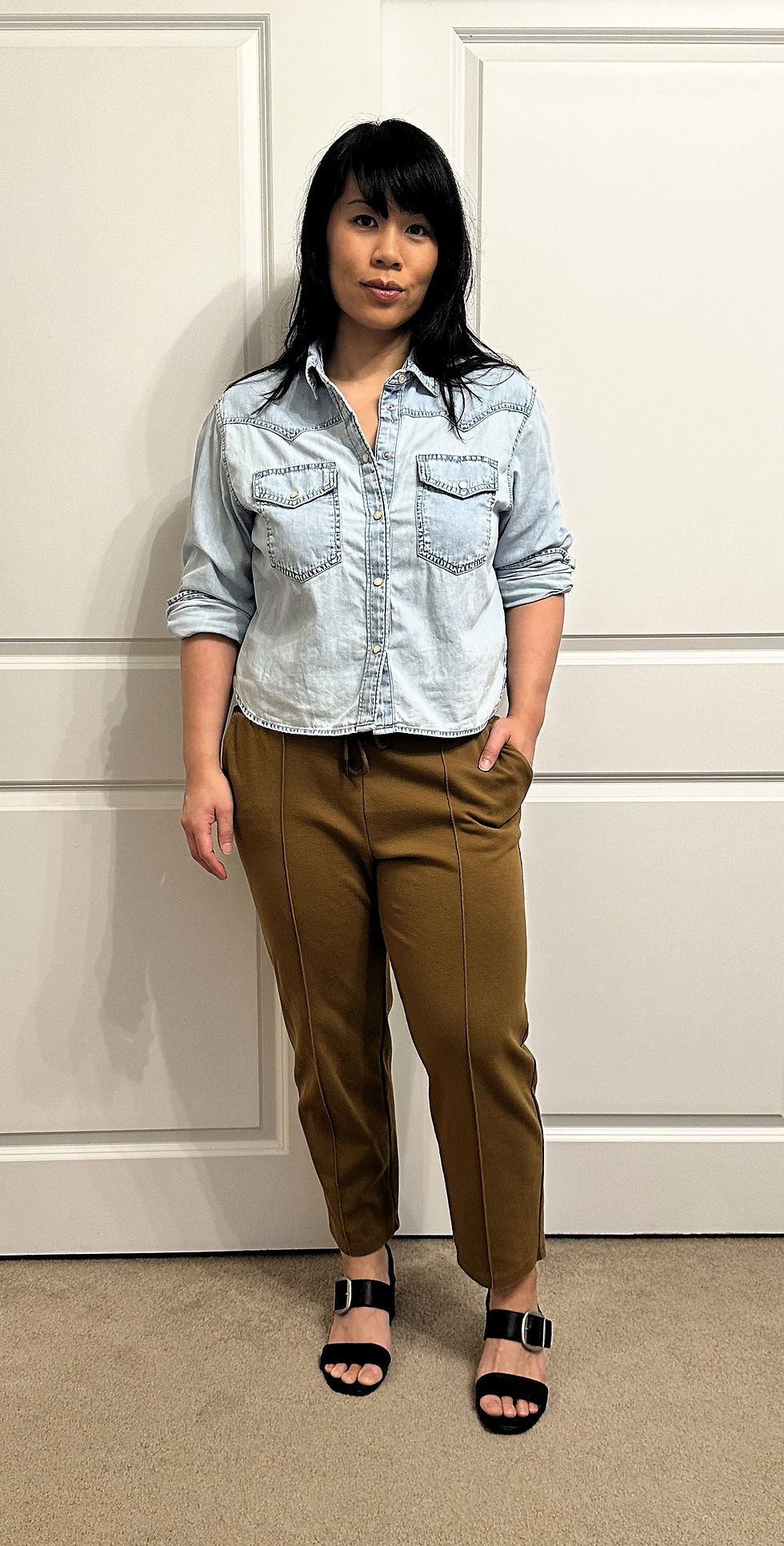 Kat Depner light wash denim shirt