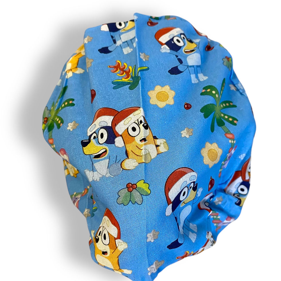 Thumbnail: Christmas Bluey light Blue Scrub Cap