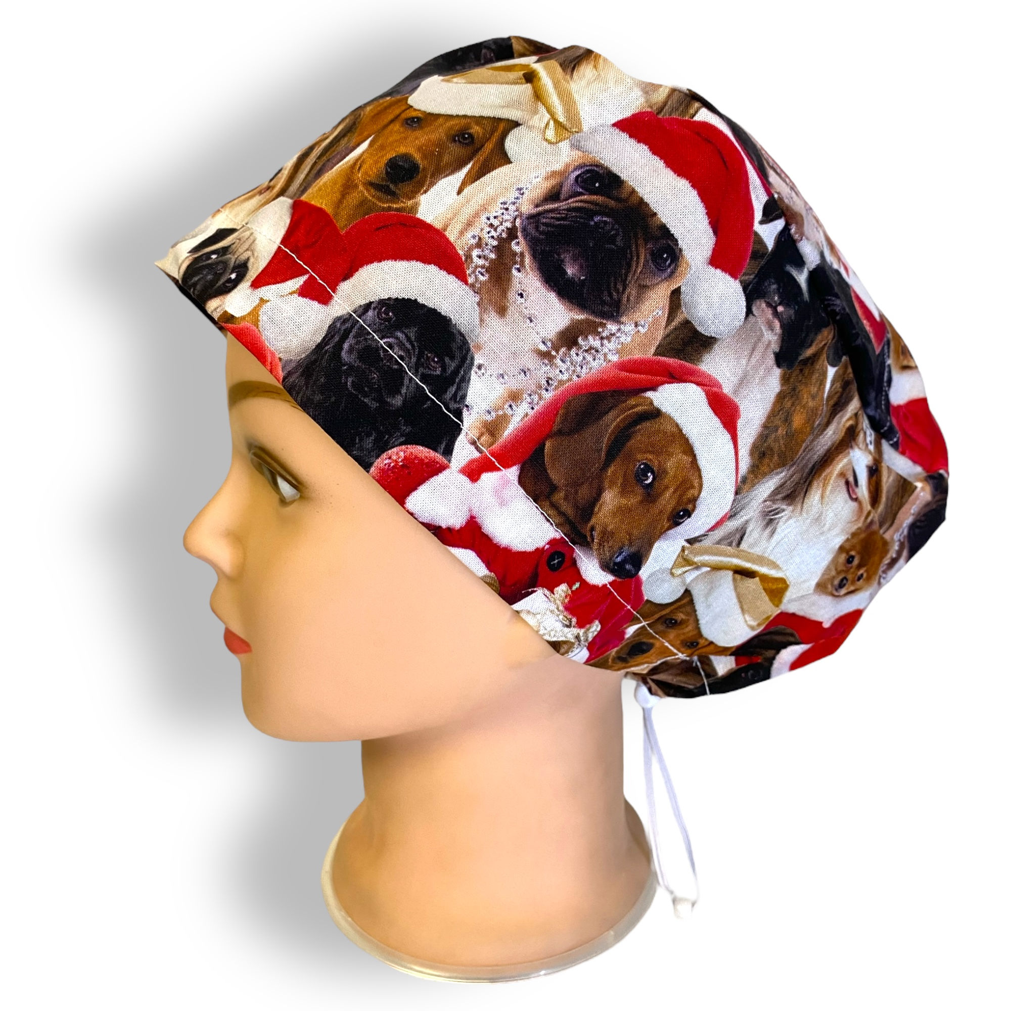 Christmas Dog Picture Scrub Cap