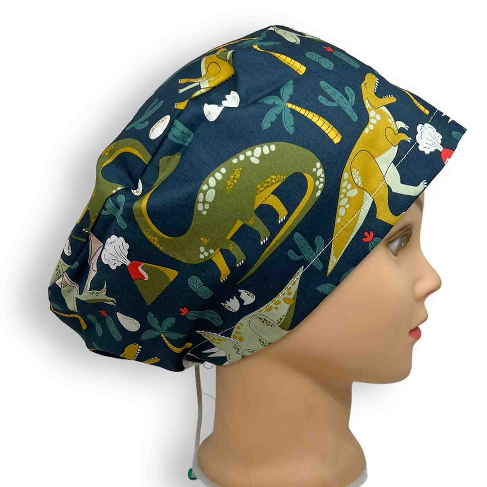 Thumbnail: Green Dinosaur Scrub Cap
