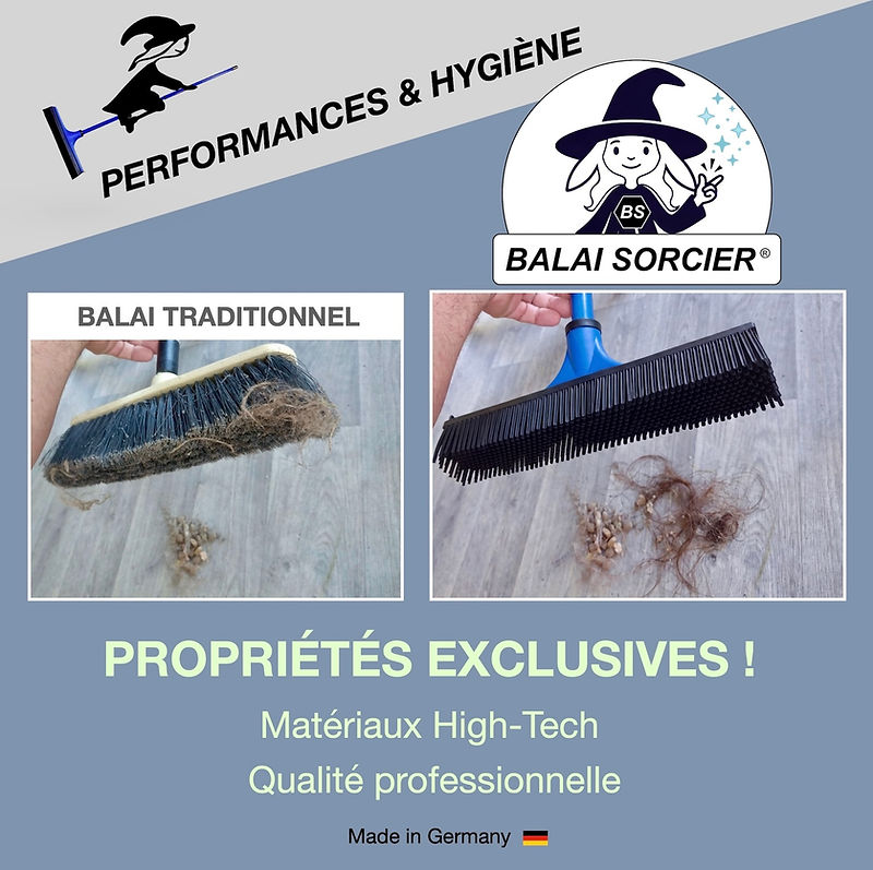 BALAI SORCIER® picot V . Balai professionnel hygiénique aux performances exclusives.