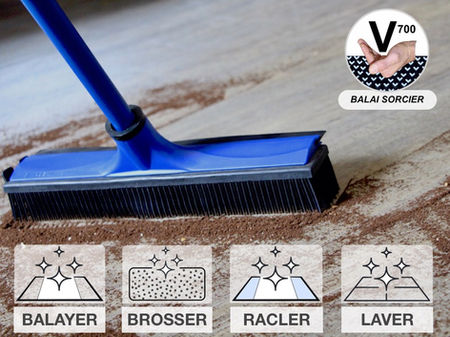 Balai picot en forme de V caoutchouc synthétique Balai SORCIER UNIK new INNOVATIONS. Balai coiffeur amélioré