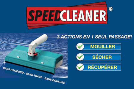 Raclette à vitre SPEEDCLEANER lave-vitre professionnel 3 en 1. UNIK new INNOVATIONS