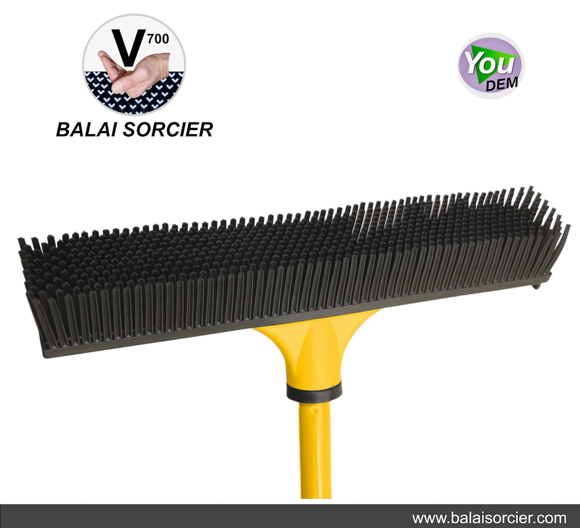 Balai SORCIER V7 UNIK new INNOVATIONS Balai coiffeur caoutchouc synthétique qualité Professionnelle