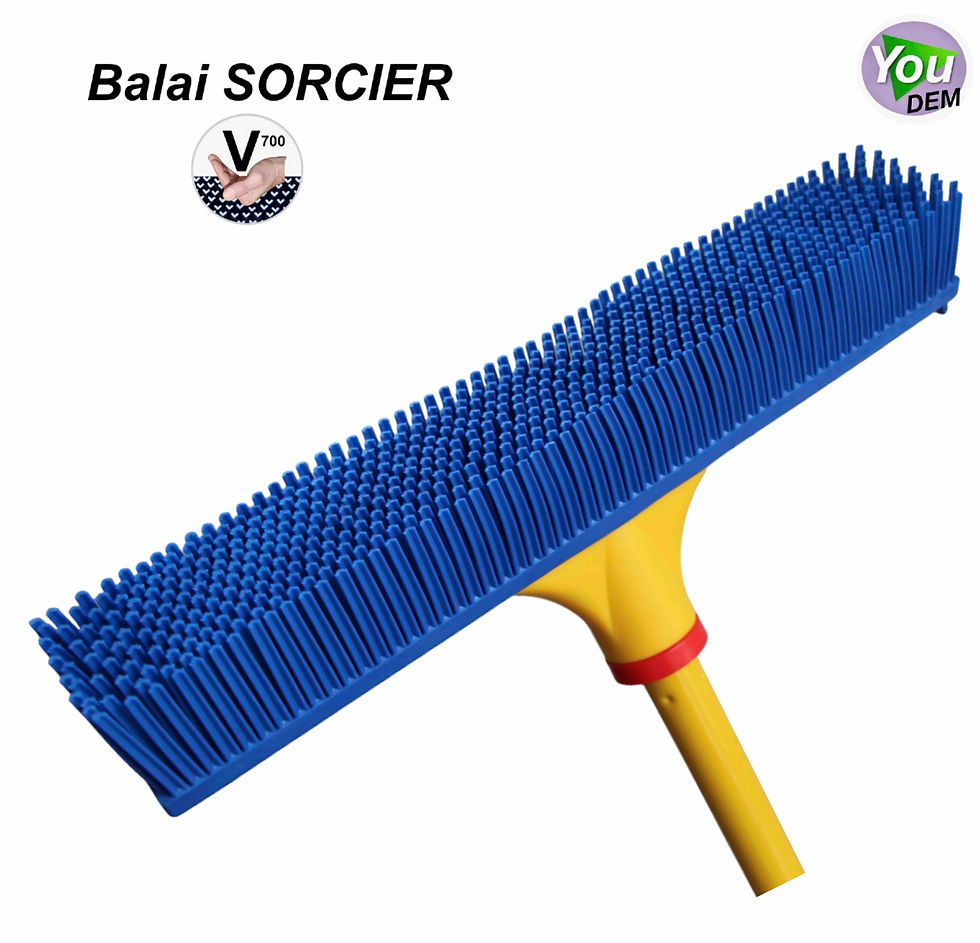 Miniature : Balai coiffeur caoutchouc synthétique picots en forme de V intérieur extérieur toutes surfaces UNIK new