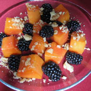 Papaya with Blackberries