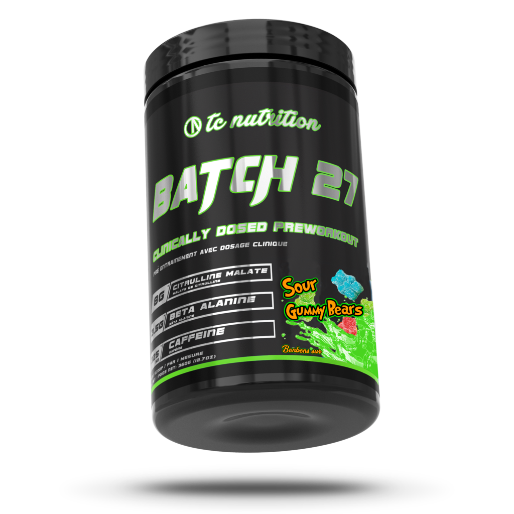 tc Nutrition Batch 27 pre-workout sour gummy bear