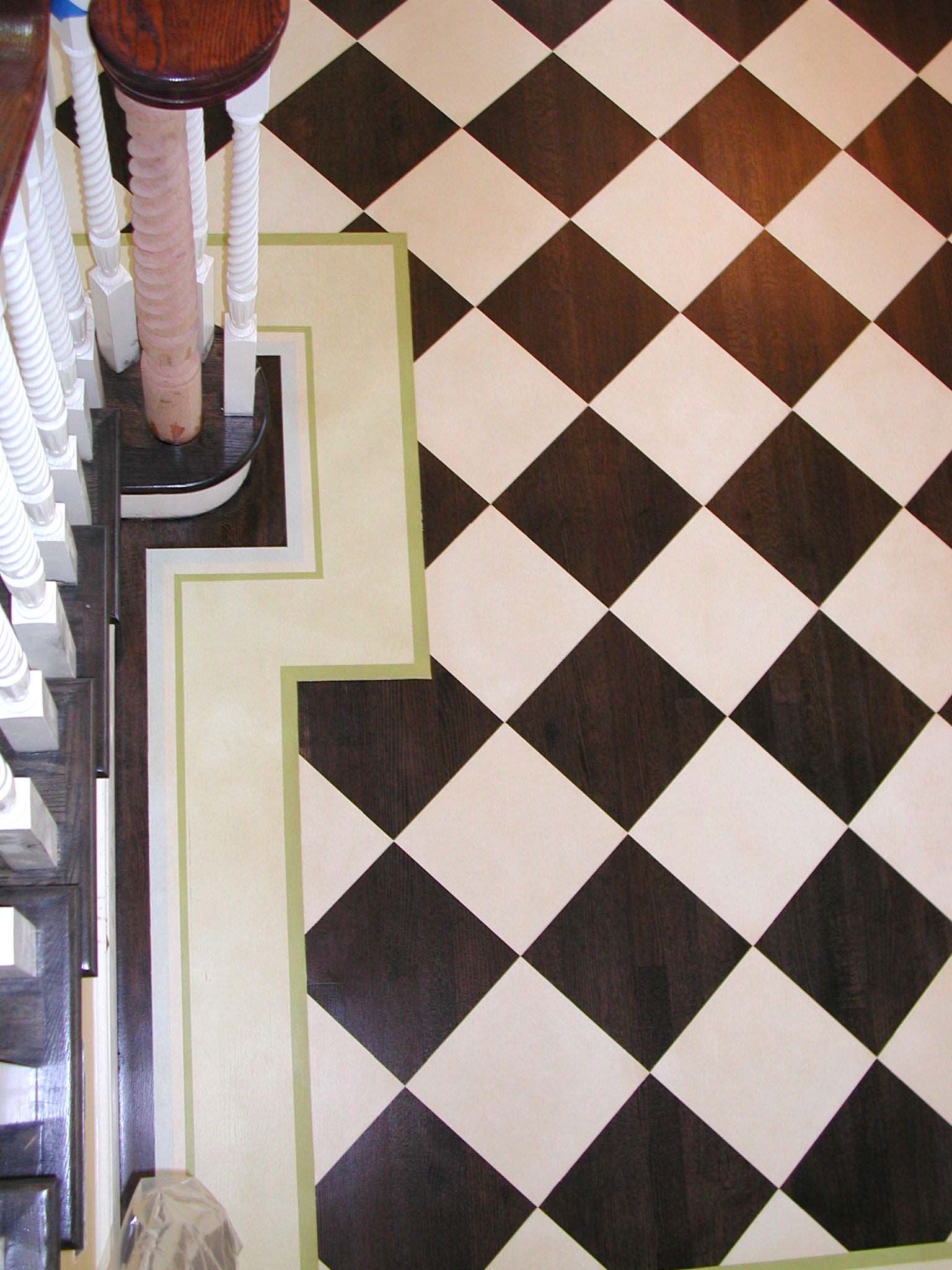 Painted chess board with border