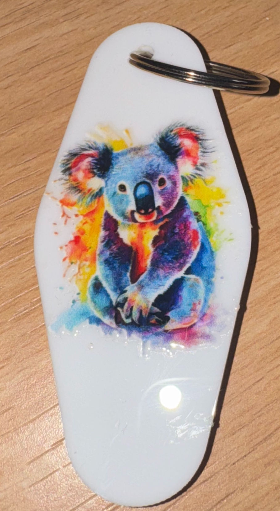 Thumbnail: Novelty keyring with colorful koala