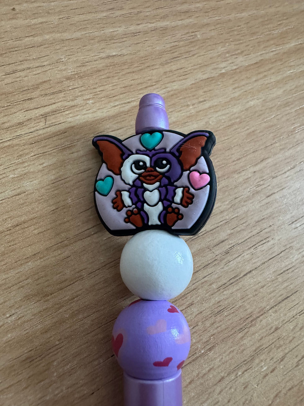 Cute Mogwai charm on beaded keychain