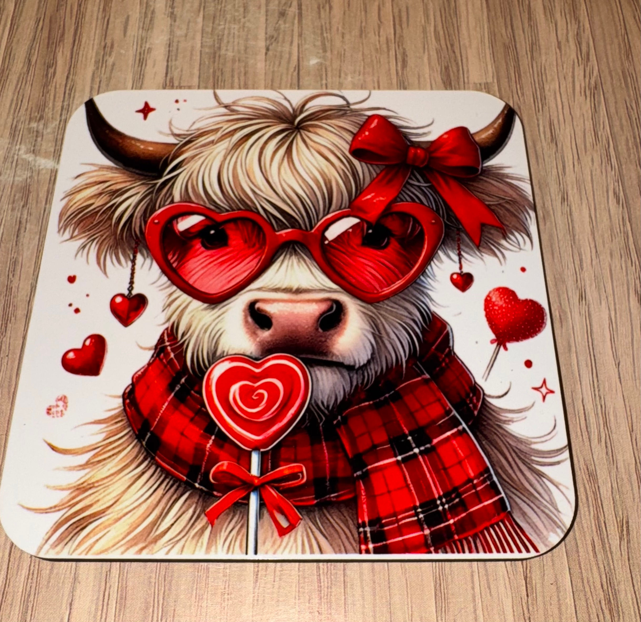 Love highland cow drinks coaster