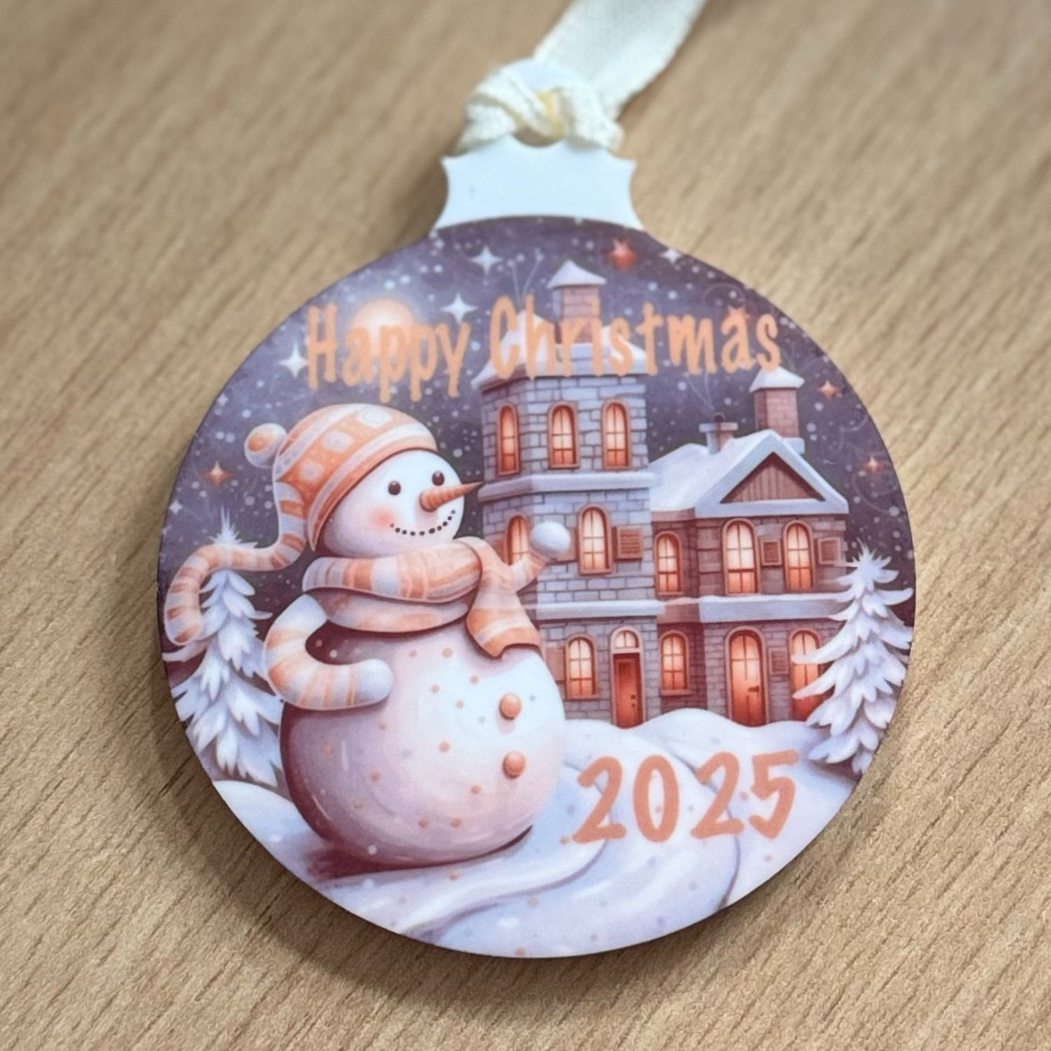 Happy Christmas 2025 Snowman Christmas Decoration snowman bauble